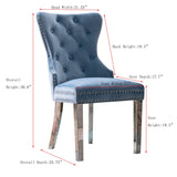 Velvet Upholstered Dining Chairs (Set of 2) with Stainless Steel Legs