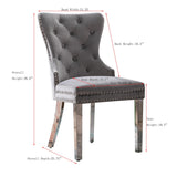 Velvet Upholstered Dining Chairs (Set of 2) with Stainless Steel Legs