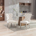 Velvet Upholstered Dining Chairs (Set of 2) with Stainless Steel Legs
