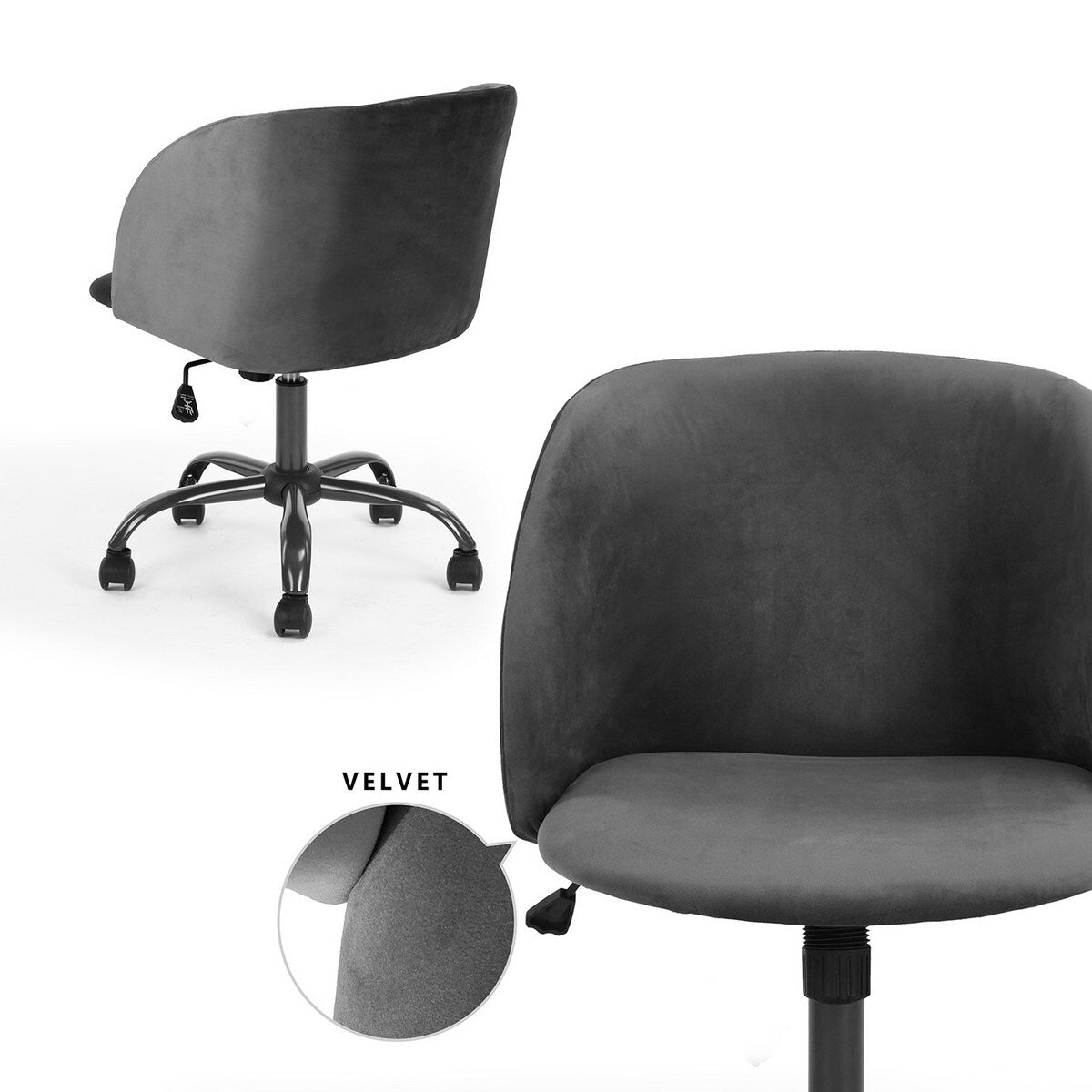 Velvet Upholstered Home office task chair