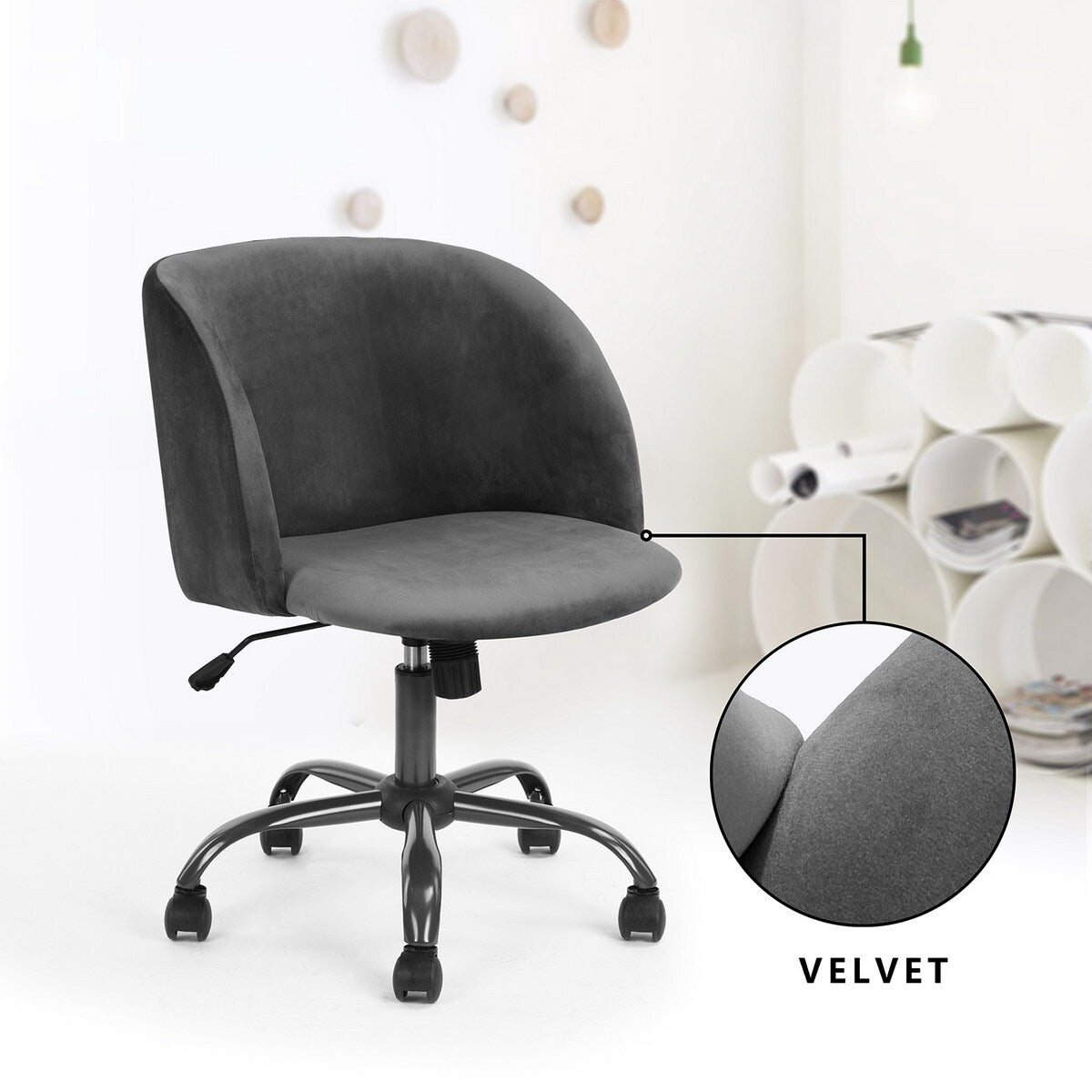 Velvet Upholstered Home office task chair