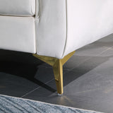Velvet Upholstered Loveseat Sofa, Living Room Tufted and Wrinkled Fabric Chesterfield Sofa with Scroll Arm & Scroll Back