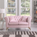 Velvet Upholstered Loveseat Sofa, Living Room Tufted and Wrinkled Fabric Chesterfield Sofa with Scroll Arm & Scroll Back