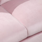 Velvet Upholstered Loveseat Sofa, Living Room Tufted and Wrinkled Fabric Chesterfield Sofa with Scroll Arm & Scroll Back
