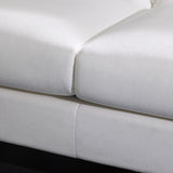 Velvet Upholstered Loveseat Sofa, Living Room Tufted and Wrinkled Fabric Chesterfield Sofa with Scroll Arm & Scroll Back