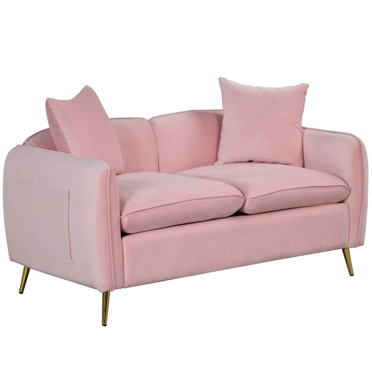 Velvet Upholstered Loveseat Sofa