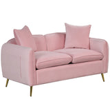 Velvet Upholstered Loveseat Sofa