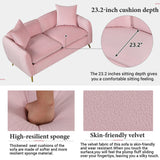 Velvet Upholstered Loveseat Sofa