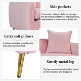 Velvet Upholstered Loveseat Sofa