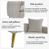 Velvet Upholstered Loveseat Sofa