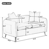 Velvet Upholstered Loveseat Sofa