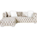 Velvet Upholstered Sectional Sofa with 4 Pillows