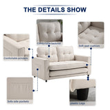 Velvet Upholstered Tufted Space saving Fold Sleeper Sofabed