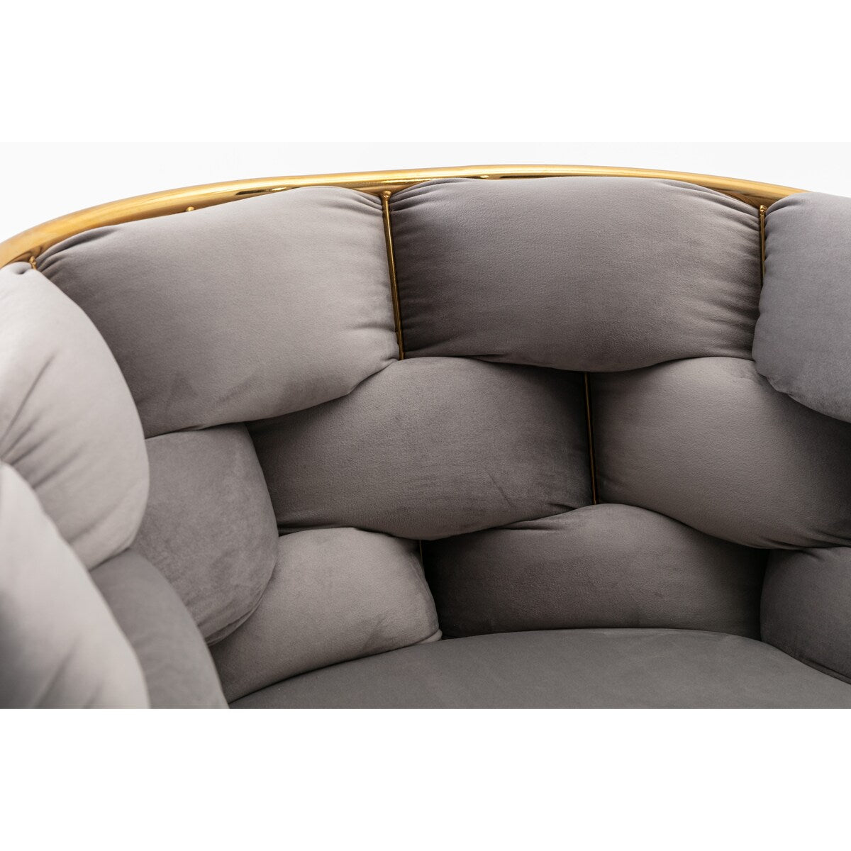 Velvet Upholstery Accent Arm Chairs Leisure Single Sofa Side Chair Dining Chair with Gold-Plated Legs for Livingroom (Set of 2)