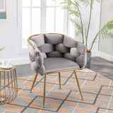 Velvet Upholstery Accent Arm Chairs Leisure Single Sofa Side Chair Dining Chair with Gold-Plated Legs for Livingroom (Set of 2)