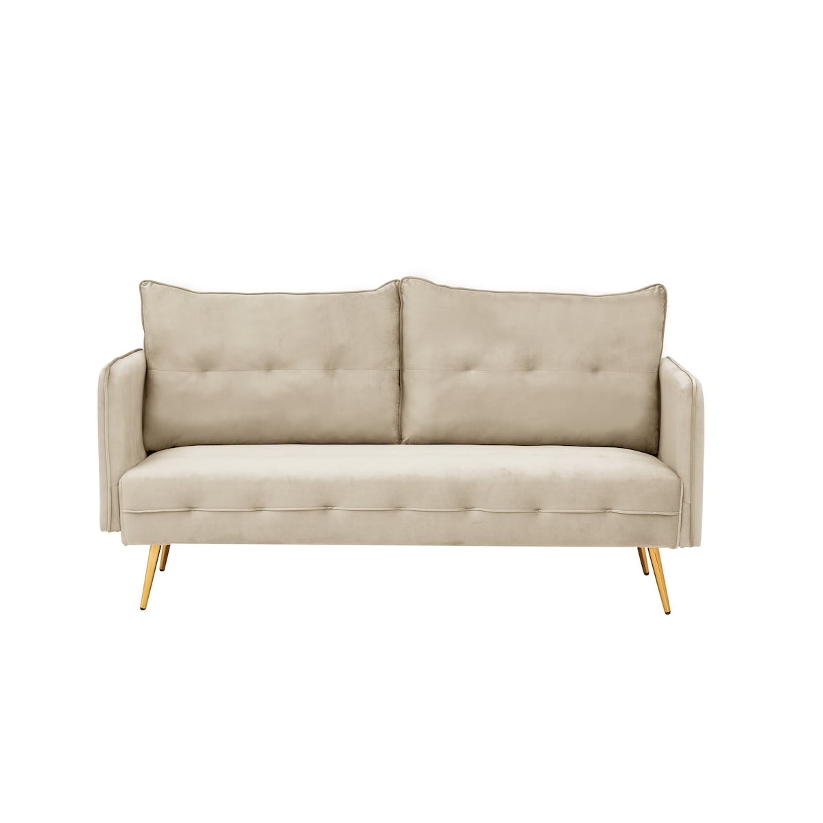 Velvet living room sofa. Rose gold sofa, metal feet
