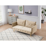 Velvet living room sofa. Rose gold sofa, metal feet