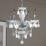 Venetian Italian Style 4 Light Chrome Finish and White Crystal Chandelier Medium 17" x 18"