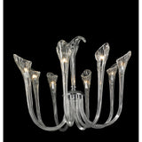 Venetian Italian Style 8 Light Fluted Blown Glass Chandelier Large 25" x 23"