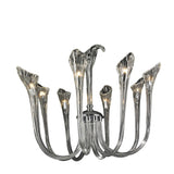 Venetian Italian Style 8 Light Fluted Blown Glass Chandelier Large 25" x 23"