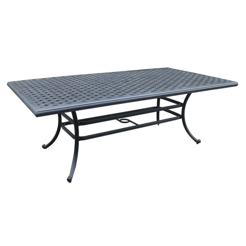 Ventura Cast Aluminum 7 Piece Rectangular Dining Set with 6 Swivel Rockers - N/A