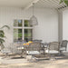 Ventura Cast Aluminum 7 Piece Rectangular Dining Set with 6 Swivel Rockers - N/A