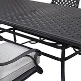 Ventura Cast Aluminum 7 Piece Rectangular Dining Set with 6 Swivel Rockers - N/A