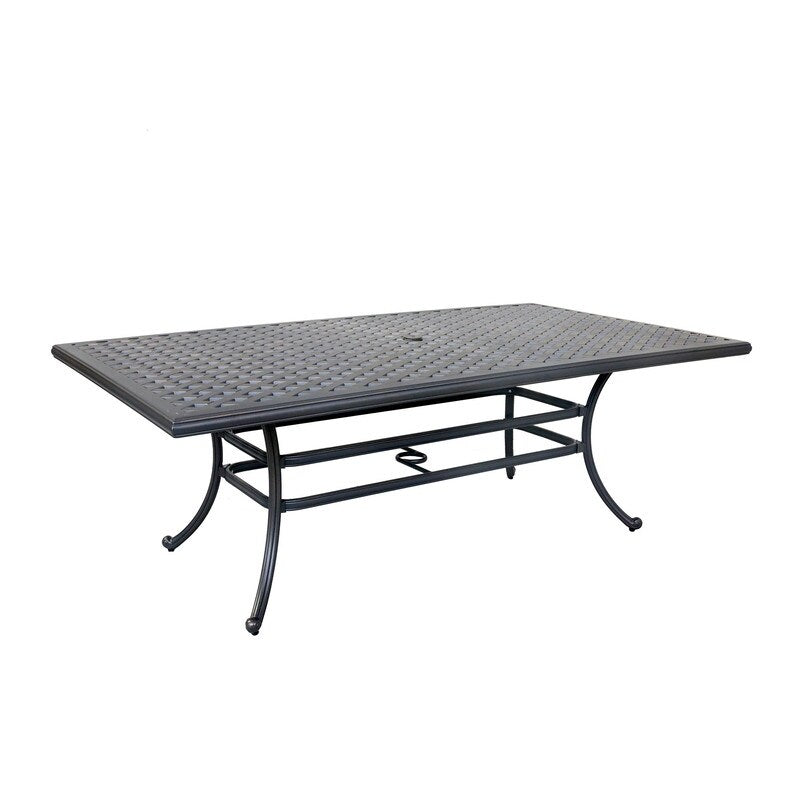 Ventura Cast Aluminum 7 Piece Rectangular Dining Set with 6 Swivel Rockers - N/A