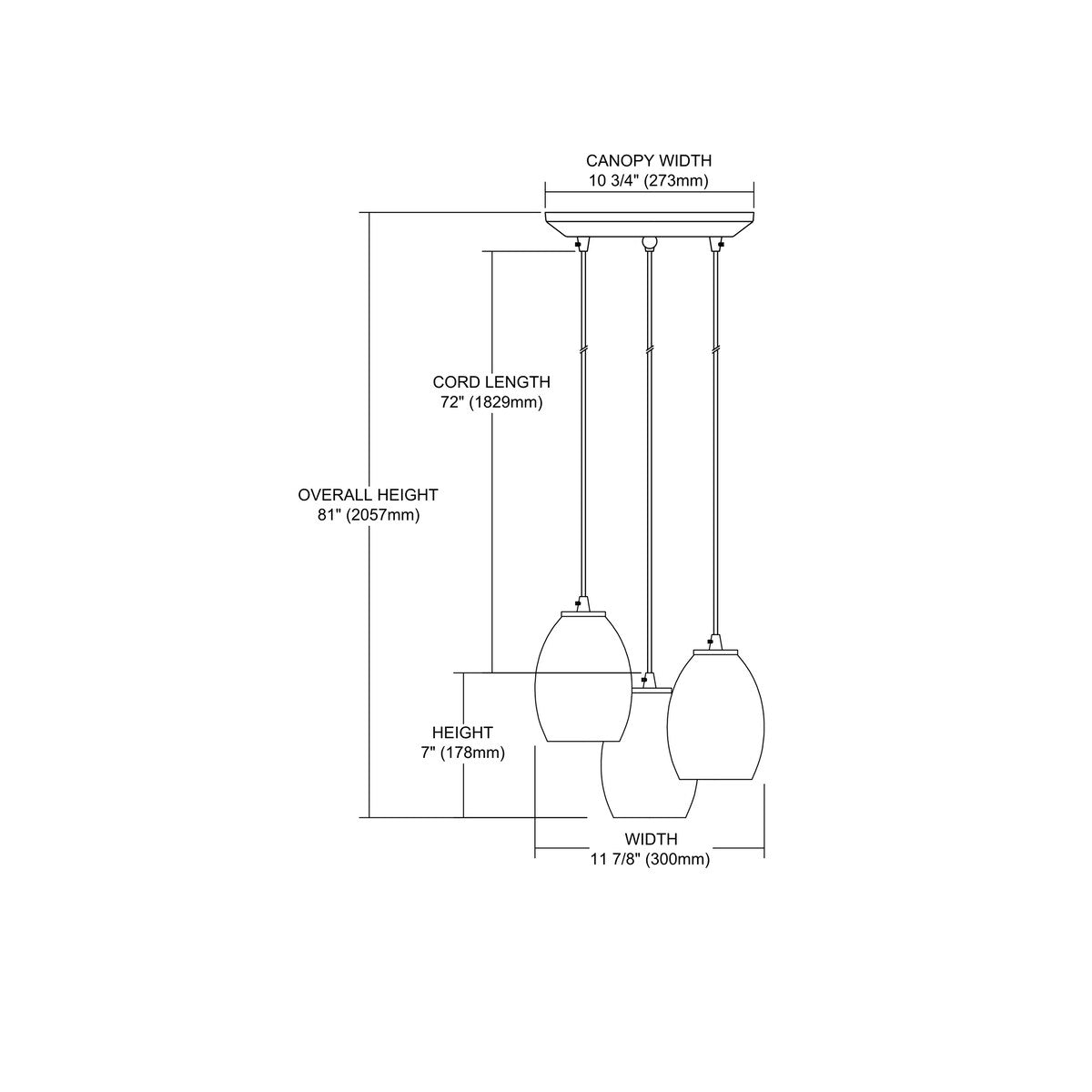 Venture 3-Light Triangular Pendant Fixture in Satin Nickel with Amber Crackle Glass