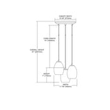 Venture 3-Light Triangular Pendant Fixture in Satin Nickel with Amber Crackle Glass