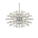 Vera 36 inch crystal starburst oval pendant in chrome - Exact Size