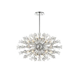 Vera 36 inch crystal starburst oval pendant in chrome - Exact Size