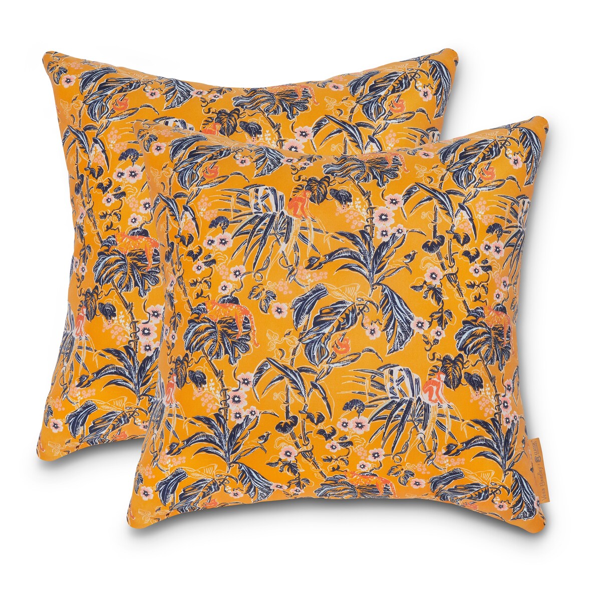 Vera Bradley by Classic Accessories Water-Resistant Accent Pillows, 18 x 18 x 8 Inch, 2 Pack