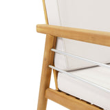 Verdugo Acacia Wood Outdoor Club Chair with Cushions by Christopher Knight Home
