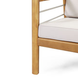 Verdugo Acacia Wood Outdoor Club Chair with Cushions by Christopher Knight Home