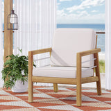 Verdugo Acacia Wood Outdoor Club Chair with Cushions by Christopher Knight Home