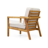 Verdugo Acacia Wood Outdoor Club Chair with Cushions by Christopher Knight Home