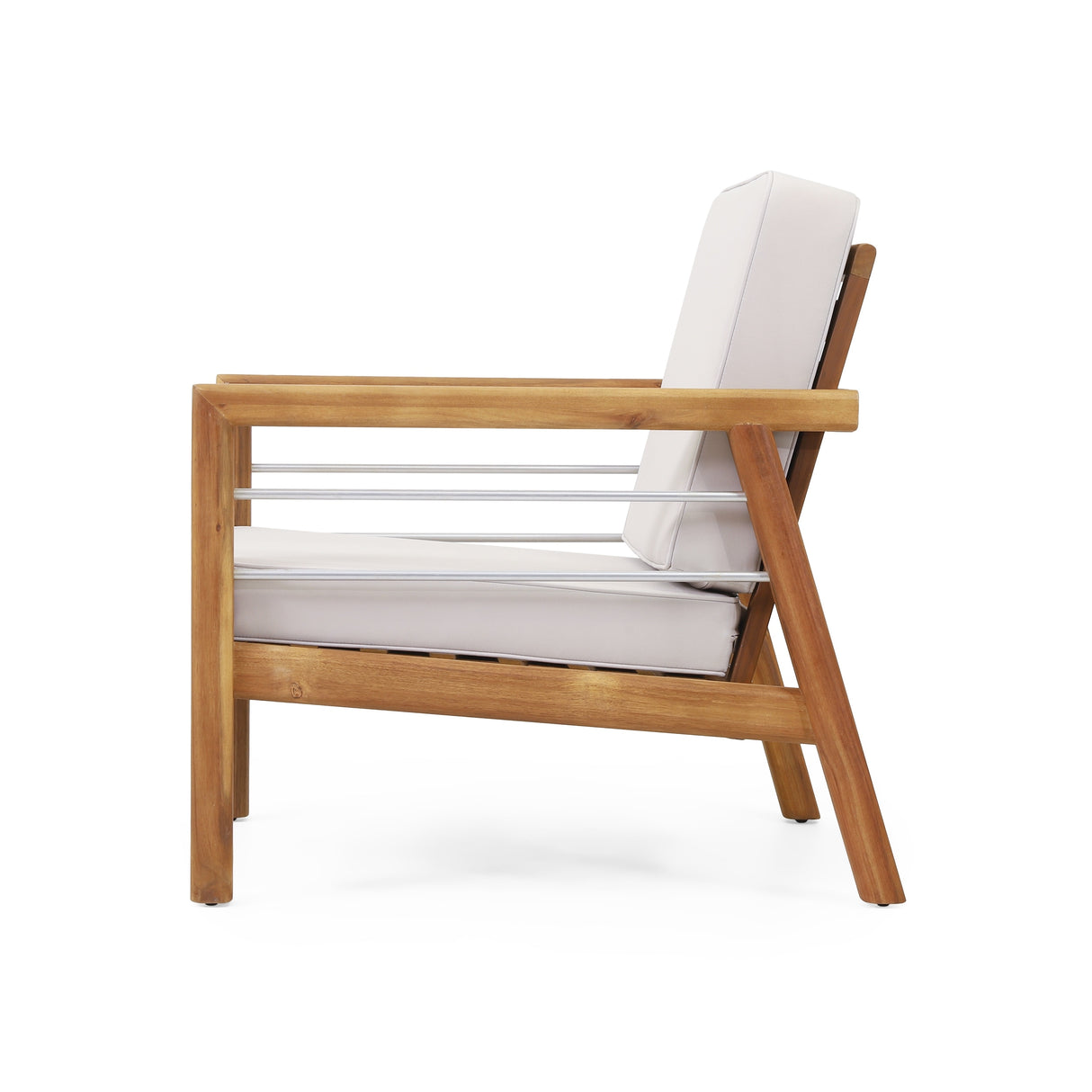 Verdugo Acacia Wood Outdoor Club Chair with Cushions by Christopher Knight Home