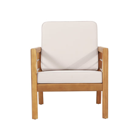 Verdugo Acacia Wood Outdoor Club Chair with Cushions by Christopher Knight Home