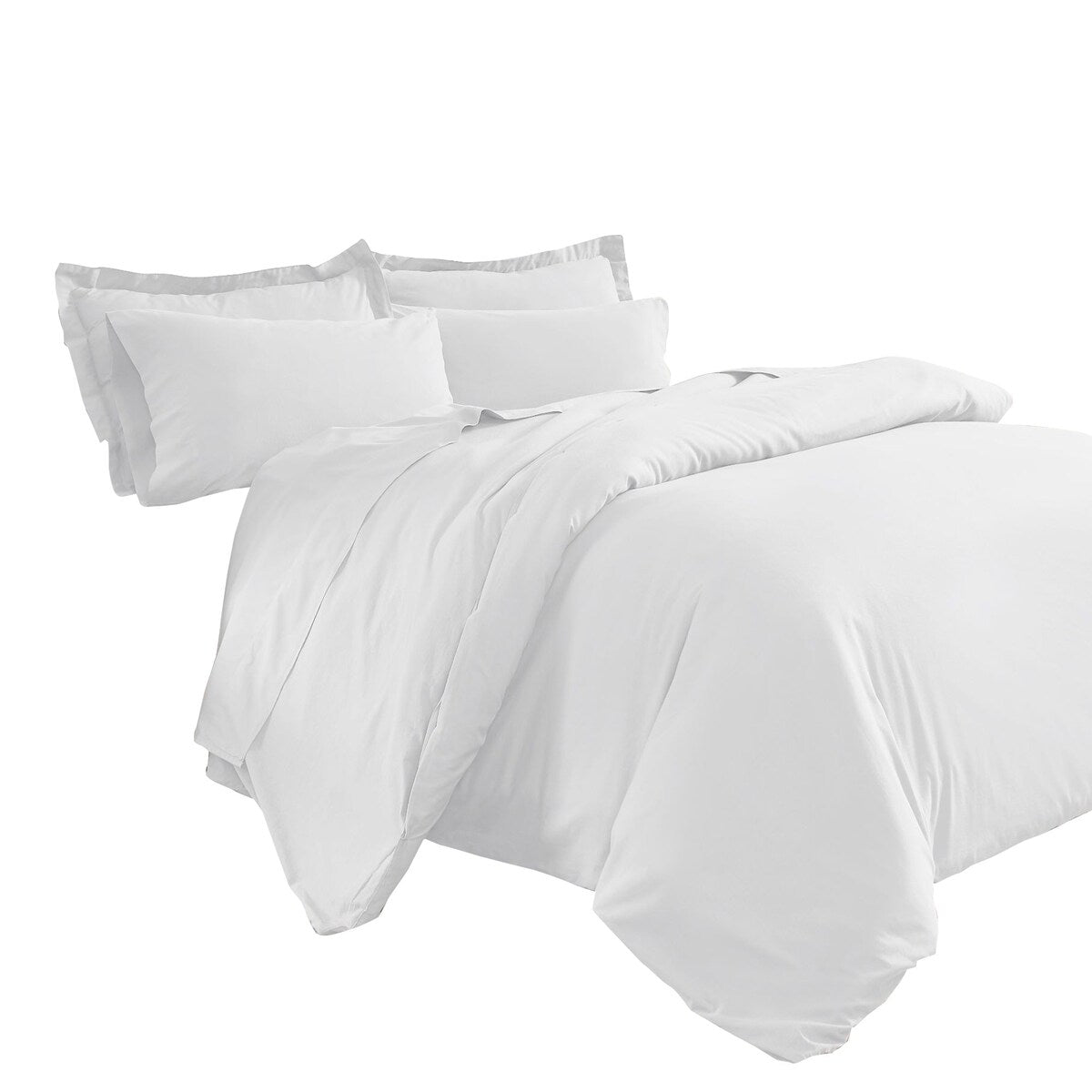 Veria 2 Piece Pre Washed Fabric Twin Duvet Set The Urban Port, White