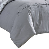 Veria 8 Piece King Comforter Set with Shoe Lace Design Accent The Urban Port, Gray
