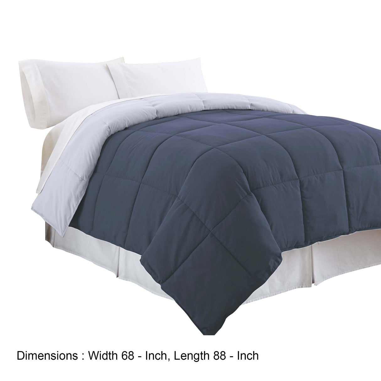 Veria Microfiber Twin Comforter with Stitched Block Pattern The Urban Port, Blue