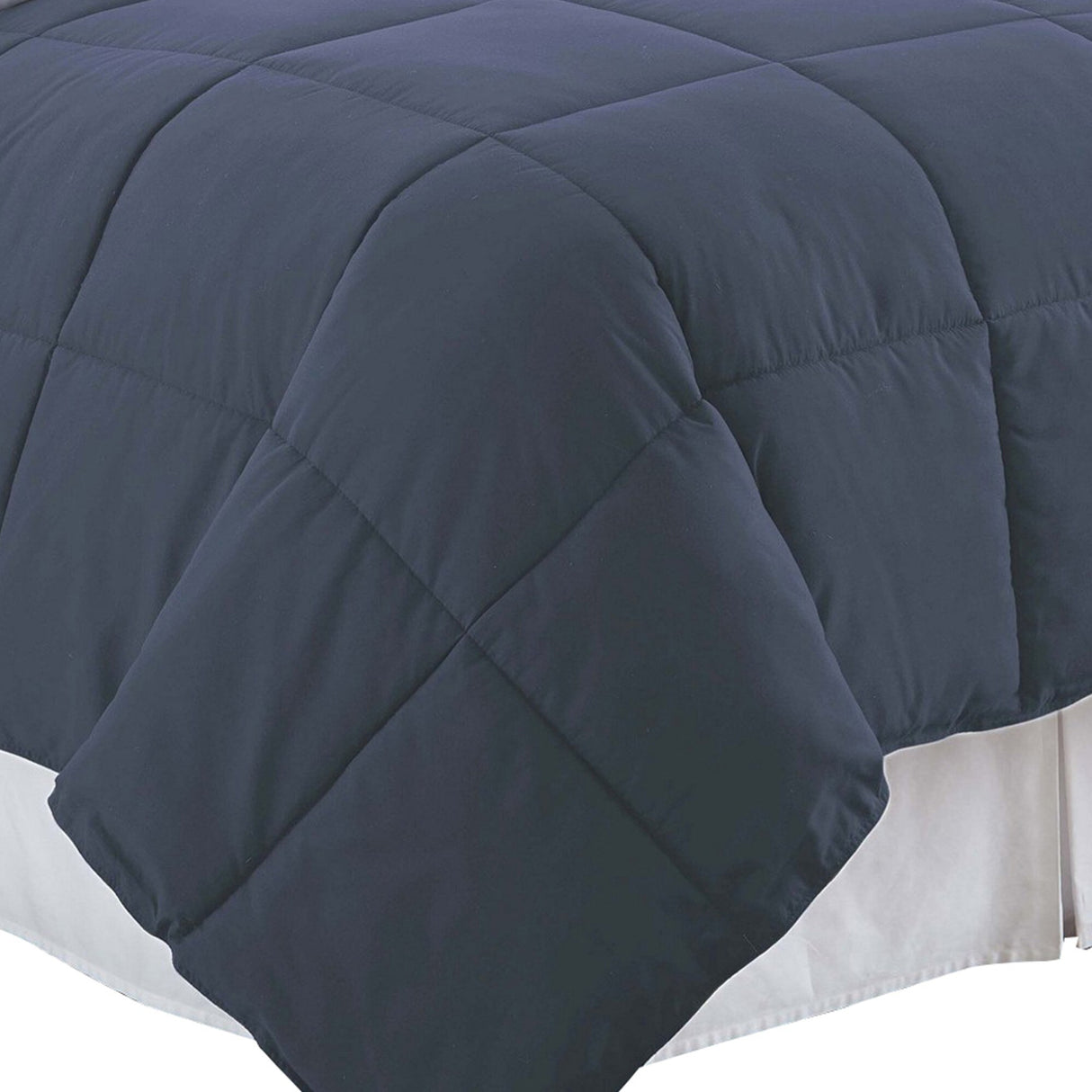 Veria Microfiber Twin Comforter with Stitched Block Pattern The Urban Port, Blue