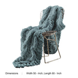 Veria Throw Blanket with Hand Knitted Acrylic Fabric The Urban Port, Blue