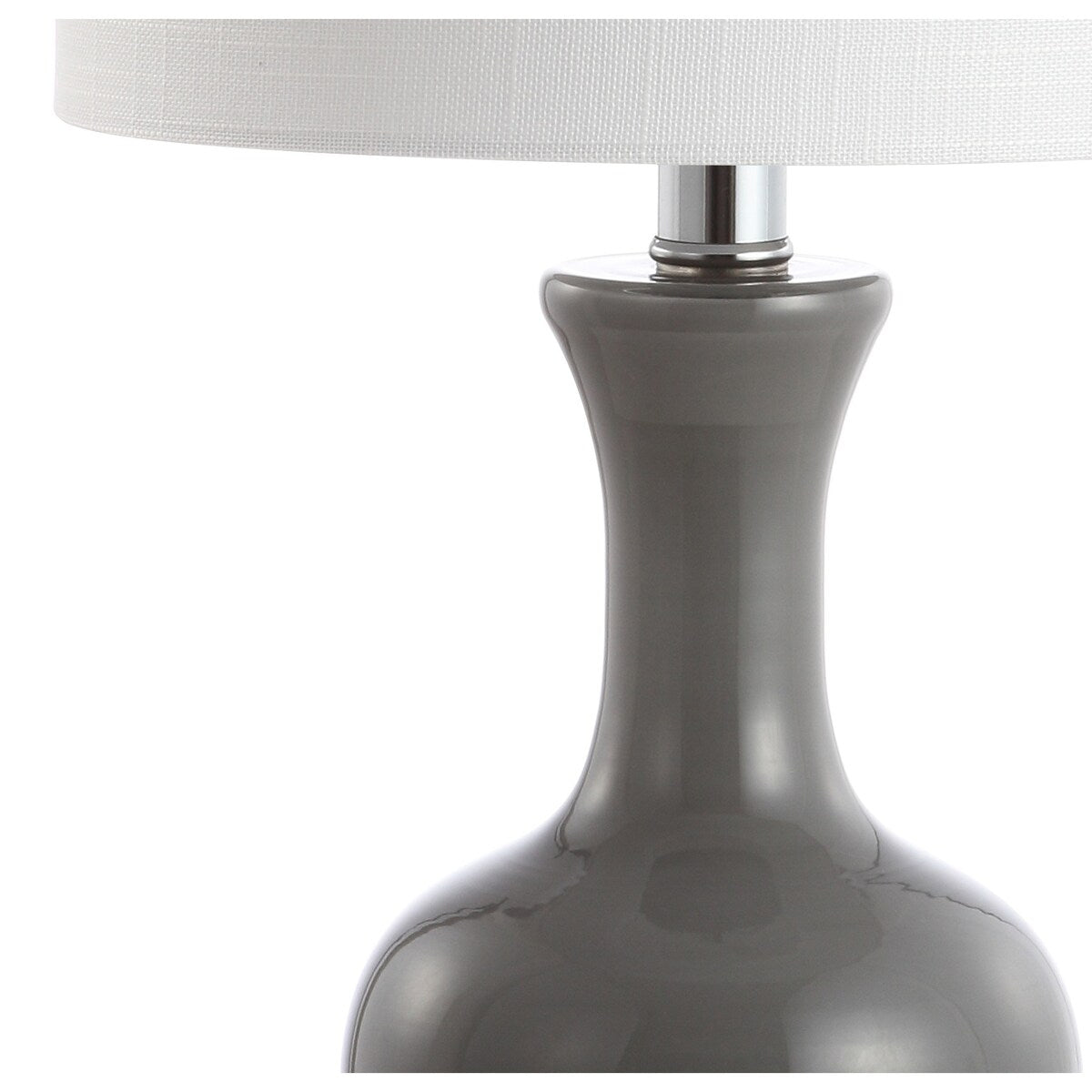 Vermont 22" Glass/Metal LED Table Lamp, White (Set of 2) by JONATHAN Y