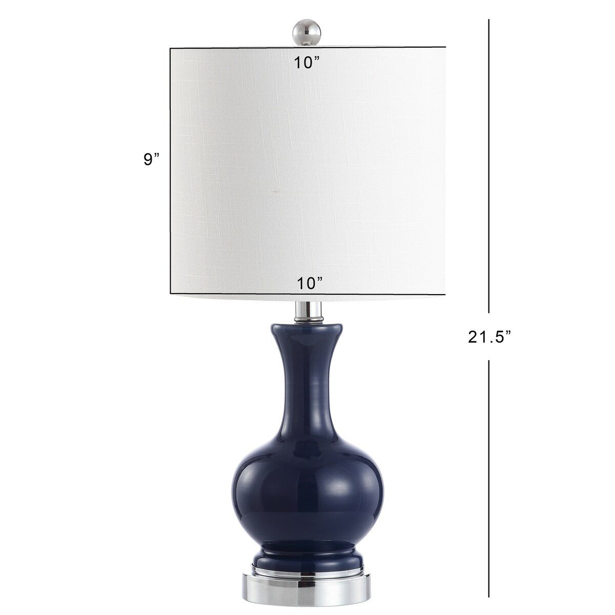 Vermont 22" Glass/Metal LED Table Lamp, White (Set of 2) by JONATHAN Y