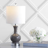 Vermont 22" Glass/Metal LED Table Lamp, White (Set of 2) by JONATHAN Y