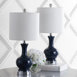 Vermont 22" Glass/Metal LED Table Lamp, White (Set of 2) by JONATHAN Y