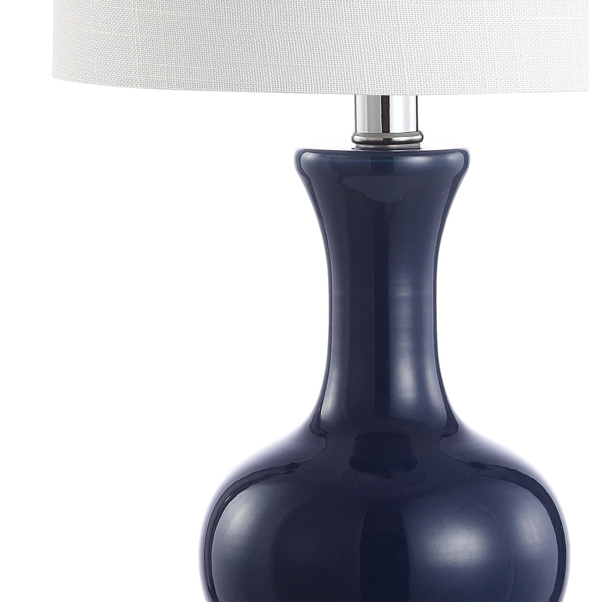 Vermont 22" Glass/Metal LED Table Lamp, White (Set of 2) by JONATHAN Y