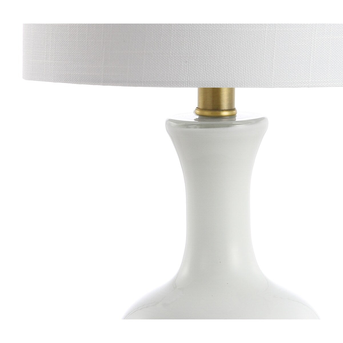 Vermont 22" Glass/Metal LED Table Lamp, White (Set of 2) by JONATHAN Y